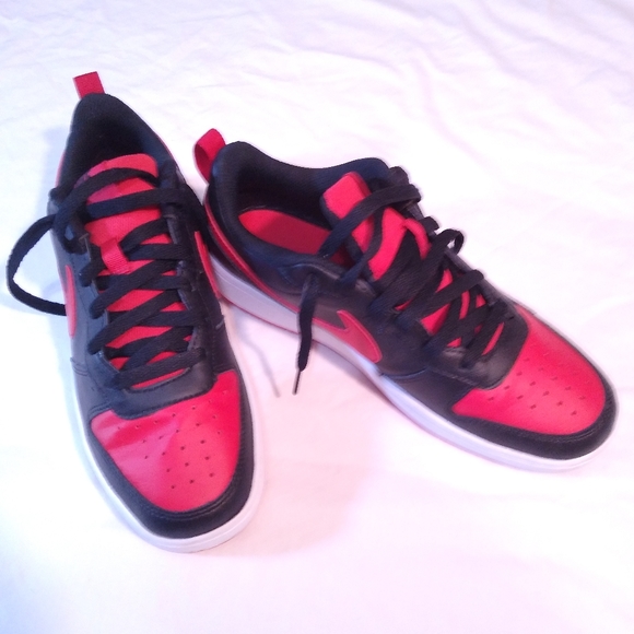Nike Court Borough Low "2" Black University Red White 7Y Womens 8.5 - Picture 7 of 7